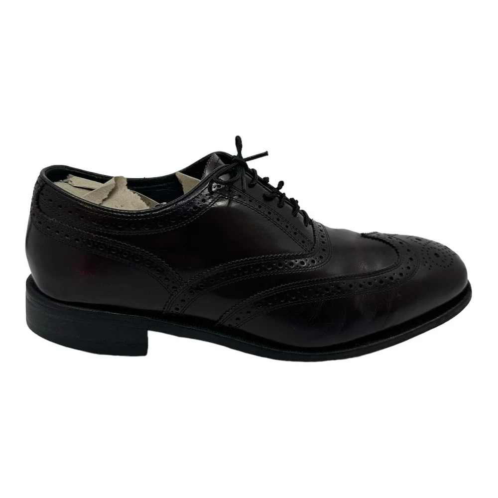 Florsheim Mens Burgundy Leather Wingtip Brogue Oxford Dress Shoes Round‎ Toe 10D